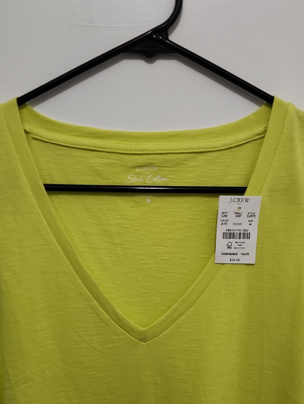 NWT J. Crew Yellow V-Neck Tank Top Size Medium - Picture 7 of 7